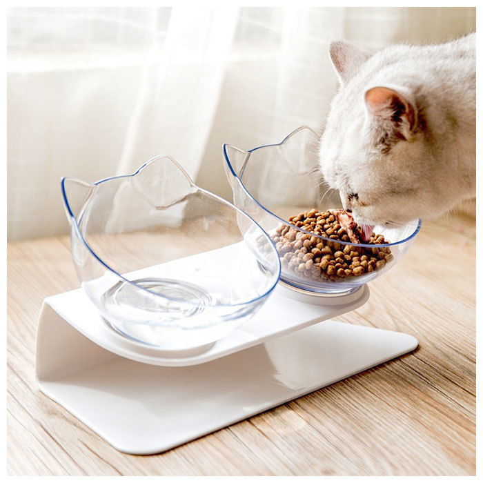 * прозрачный * капот миска домашнее животное столик для мисок двойной почтовый заказ капот миска собака кошка миска для еды еда шт. посуда капот миска подставка капот Stan 