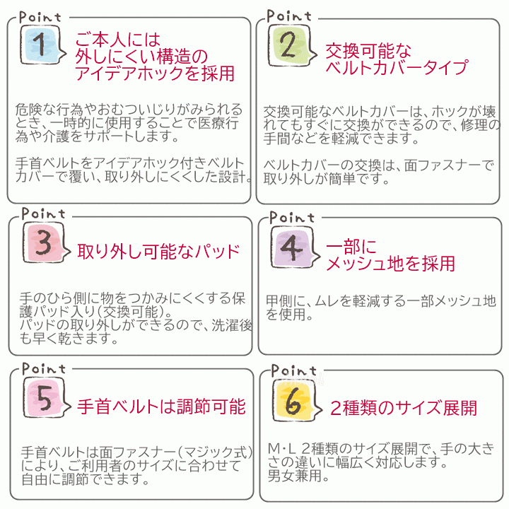 【平日15時まで即日出荷】フドーてぶくろNo.3　Lサイズ【両手 1双 ミトン 介護 防止 予防 アイデアホック 竹虎】_画像4