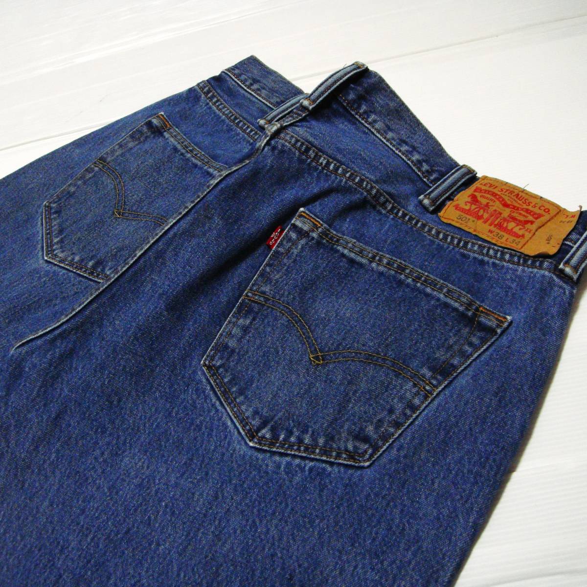 ■ 厚手デニム 14oz リーバイス501-0193 ■W[38 inch] 実寸98cm L86cm [ 股 裾に擦れ無し ] アメリカ USA古着 N2 送料520■W38 W40大量出品_画像1