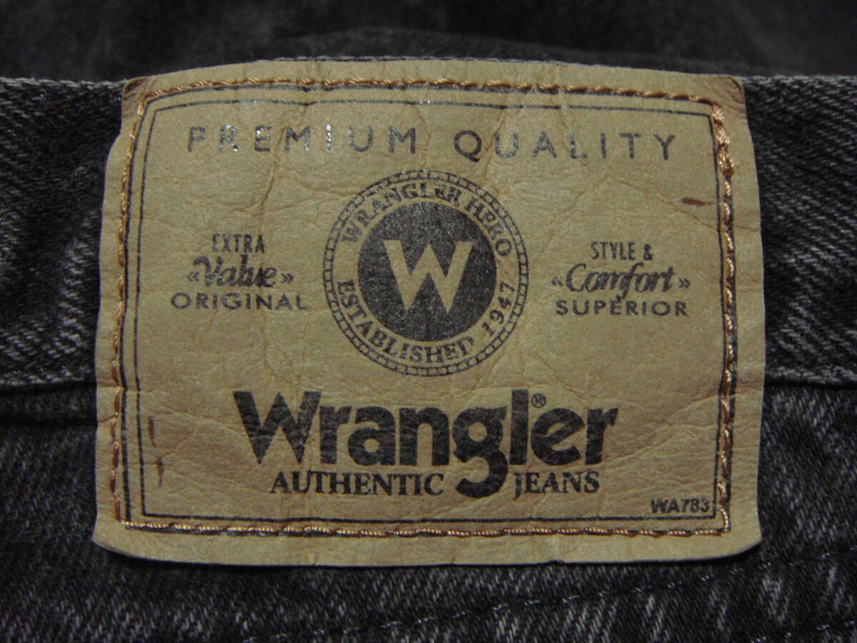 ■黒 ラングラー/Wrangler ブラックデニム 厚め ジーンズ ■W[42 inch] 実寸102cm L79cm [股 裾に擦れ無し] アメリカ USA古着 N2 送料520■_画像10