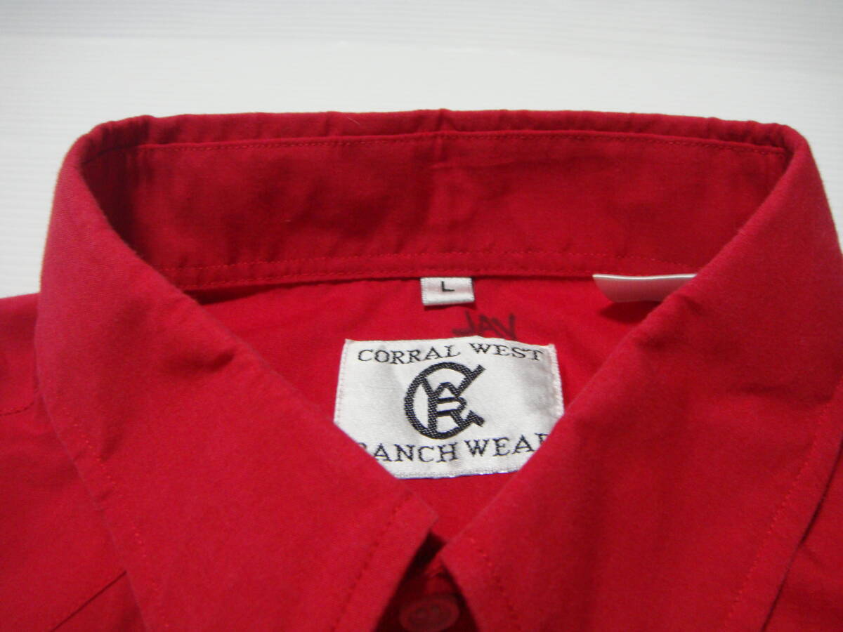 ■送料0 ^^【 CORRAL WEST RANCHWEAR 赤 ウエスタンシャツ XL 】 アメリカ USA古着 N2■ウエスタンシャツ大量出品中■_画像4