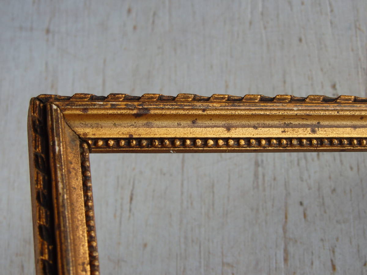  フランスアンティーク フレーム 額縁 木製 ゴールド 装飾 ウォール 蚤の市 北欧 写真入れ フォトフレームの画像4