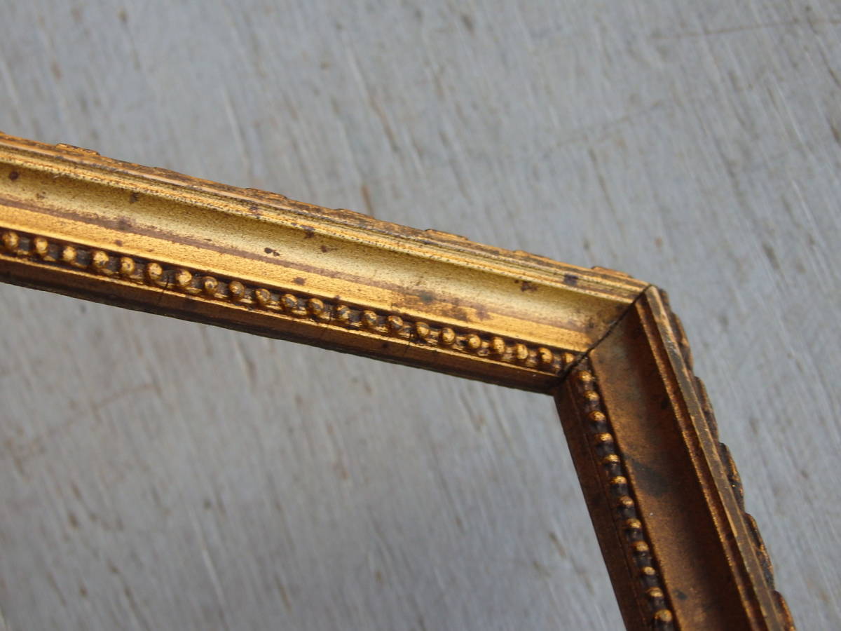  フランスアンティーク フレーム 額縁 木製 ゴールド 装飾 ウォール 蚤の市 北欧 写真入れ フォトフレームの画像9