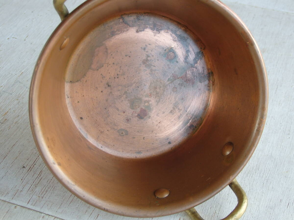  France antique copper made copper Mini saucepan Cafe bro can to.. city kitchen cookware Cafe practical use saucepan Northern Europe Vintage 