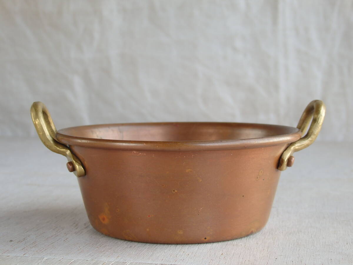  France antique copper made copper Mini saucepan Cafe bro can to.. city kitchen cookware Cafe practical use saucepan Northern Europe Vintage 