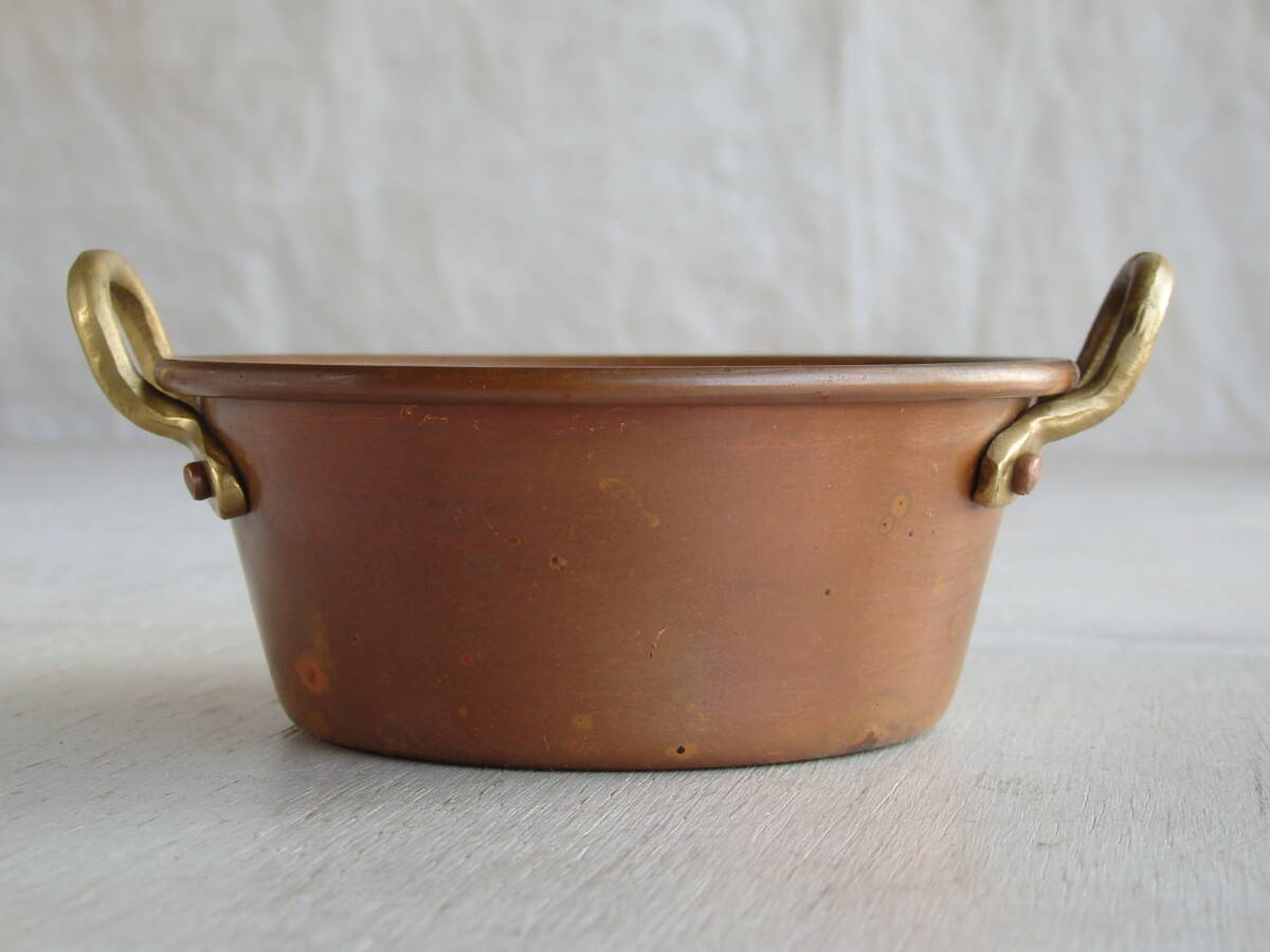  France antique copper made copper Mini saucepan Cafe bro can to.. city kitchen cookware Cafe practical use saucepan Northern Europe Vintage 