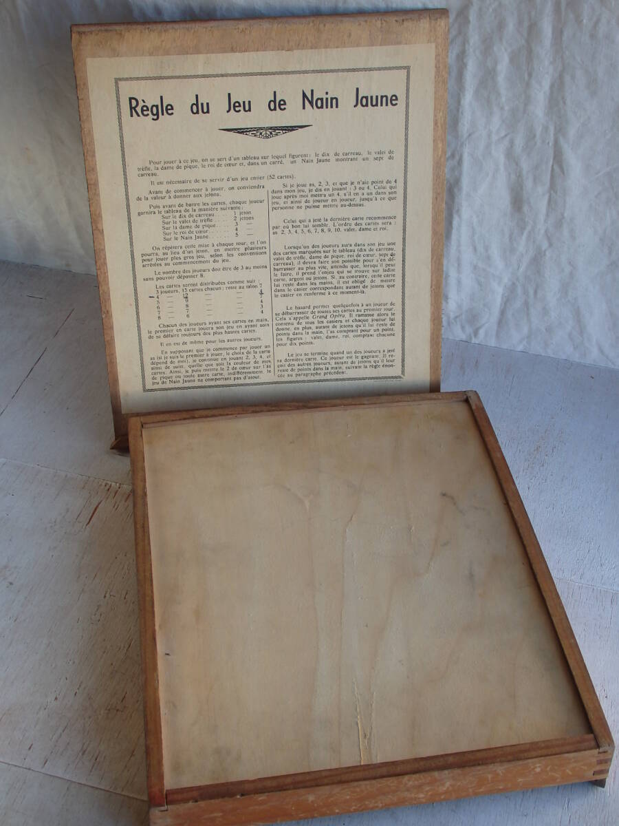 フランスアンティーク 木箱 ウッドボックス ゲーム 蚤の市 ブロカント 古木 雑貨 ケース 収納 ツールボックス _画像4