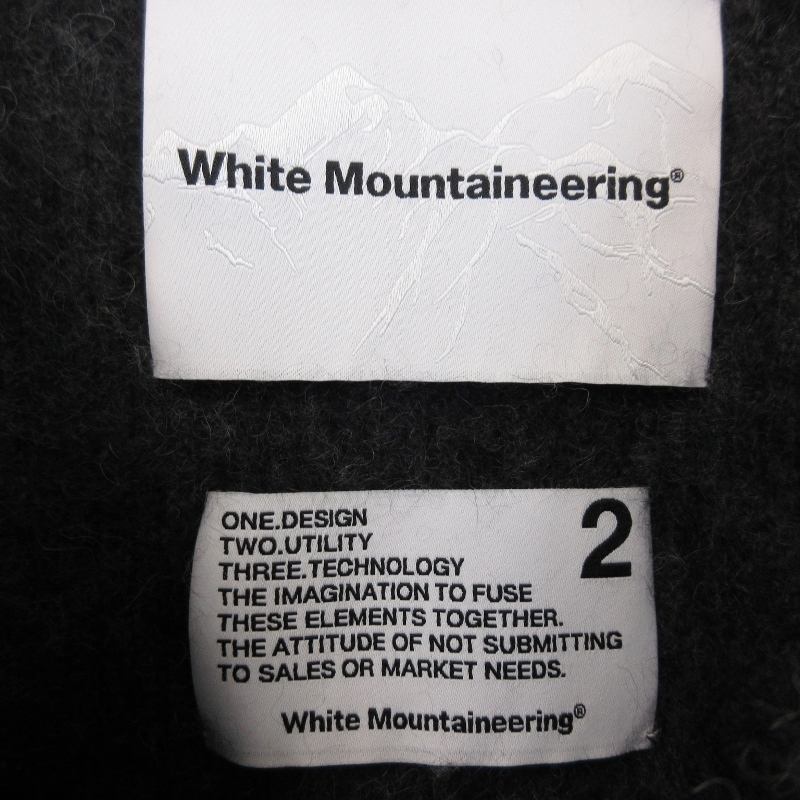 美品 WHITE MOUNTAINEERING ホワイトマウンテニアリング クルーネックニット WM1873602 ROUND NECK RACCOON KNIT グレー 2 71008660_画像4