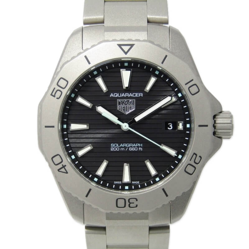 美品 TAG HEUER タグホイヤー アクアレーサー プロフェッショナル 200 WBP1180.BF0000 ソーラーグラフ ブラック 30012660の画像1