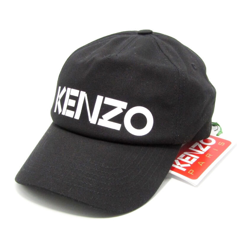 未使用 KENZO ケンゾー ベースボールキャップ FD65AC101F31 KENZO GRAPHY' ロゴ プリント 4枚パネル ブラック 黒 28007120_画像1