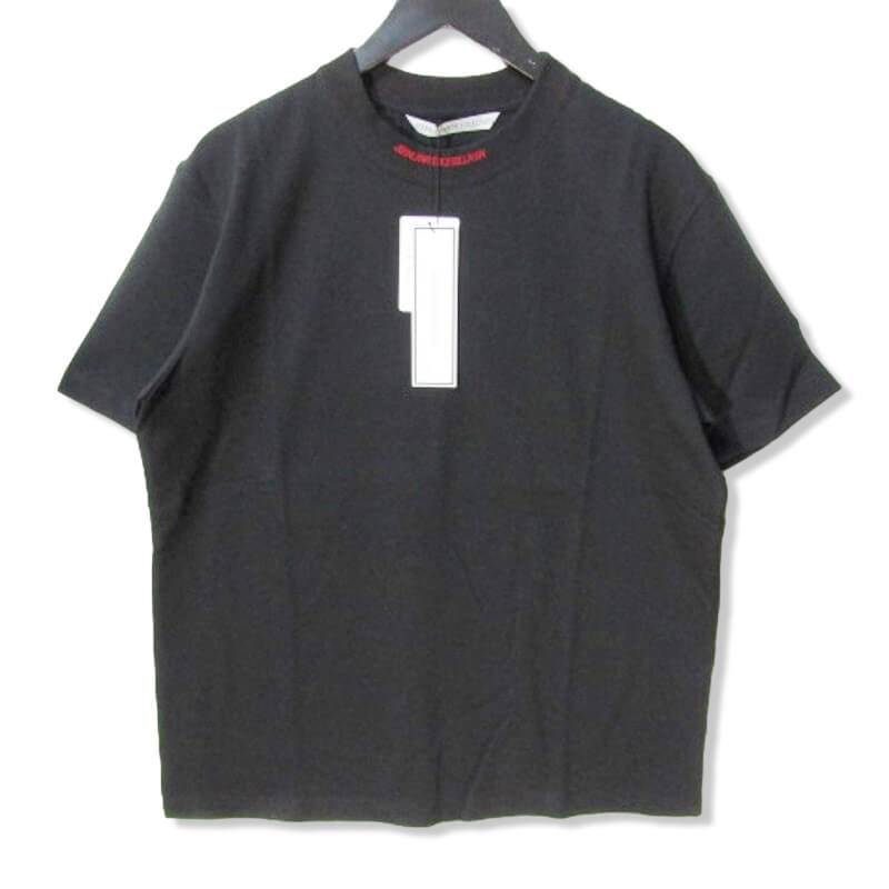 未使用 JOHN LAWRENCE SULLIVAN ジョンローレンスサリバン 半袖Tシャツ JLS-05-02 Logo Jacquard T-shirt ブラック M タグ付き 27105168