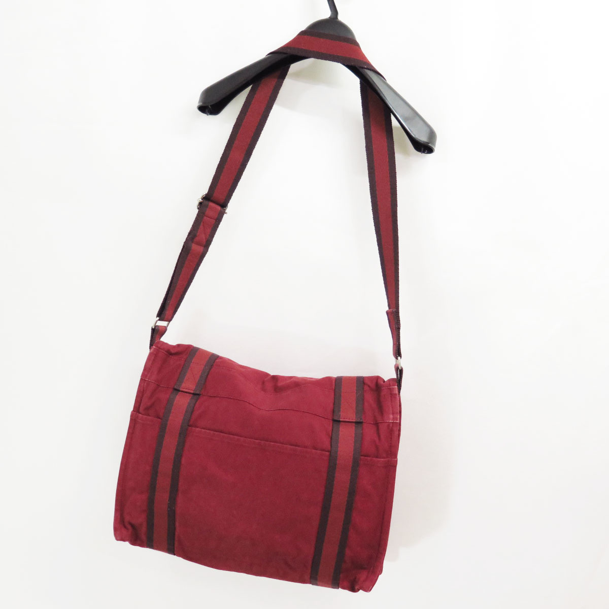 HERMES FOURRE TOUT BESACE MM SHOULDER BAG RED VINTAGE エルメス フールトゥ バサスMM キャンバス ショルダー バッグ レッド ビンテージ_画像2