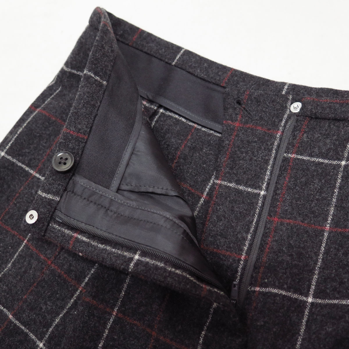 GIORGIO ARMANI WINDOWPANE PLAID TUCK WOOL WIDE PANTS 42 ジョルジオアルマーニ ウィンドペン チェック タック ウール ワイド パンツ_画像7