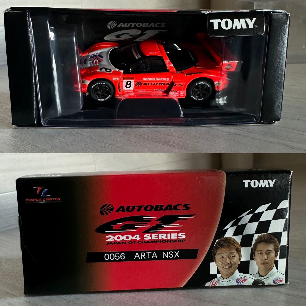 【A0256-7】未使用中古品『TOMY 0056 ARTA NSX ♯8 トミカリミテッド オートバックス GT 2004シリーズ』レーシングカー 同梱可の画像1