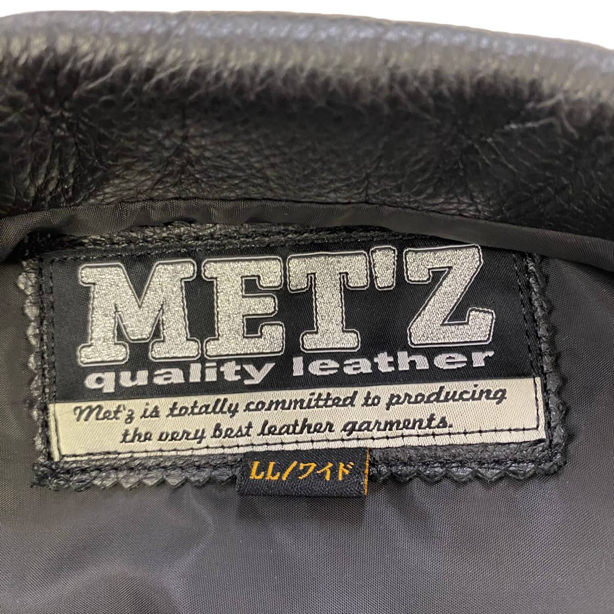 【美品】 MET'Z メッツ 本革ダブルライダースジャケット MLJ-1802 黒系 ブラック系 LLサイズ　6256-100_画像4