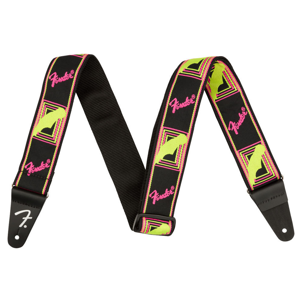  fender Fender Neon Monogrammed Strap Yellow/Pink guitar strap 