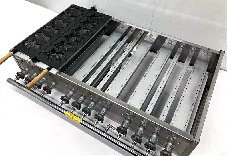 C4021YO 【未使用・デッドストック品】 鈴木信也機械 LPガス たい焼き器 6匹×1連 LPガス プロパン イベント お祭り店舗・業務用