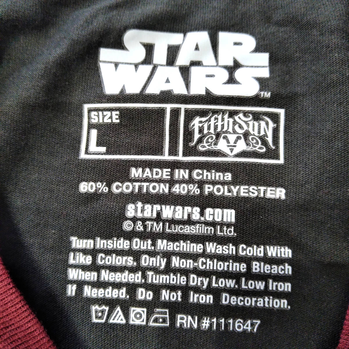 スターウォーズ　7分袖Tシャツ　Lサイズ　男女兼用サイズ　star wars　ヴィンテージ風　七分袖　ラグランスリーブ　映画　ムービーTシャツ_画像4