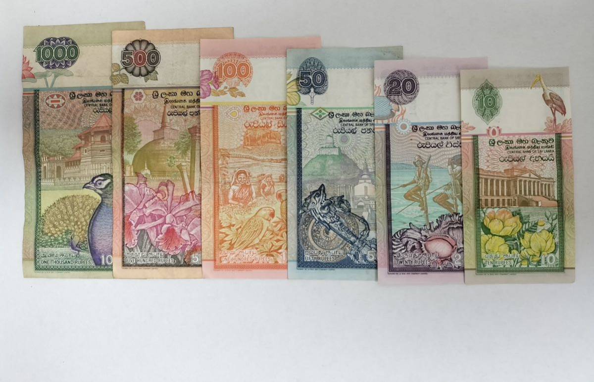 A 2020.スリランカ6種1991~95年紙幣 旧紙幣 外国紙幣の画像3