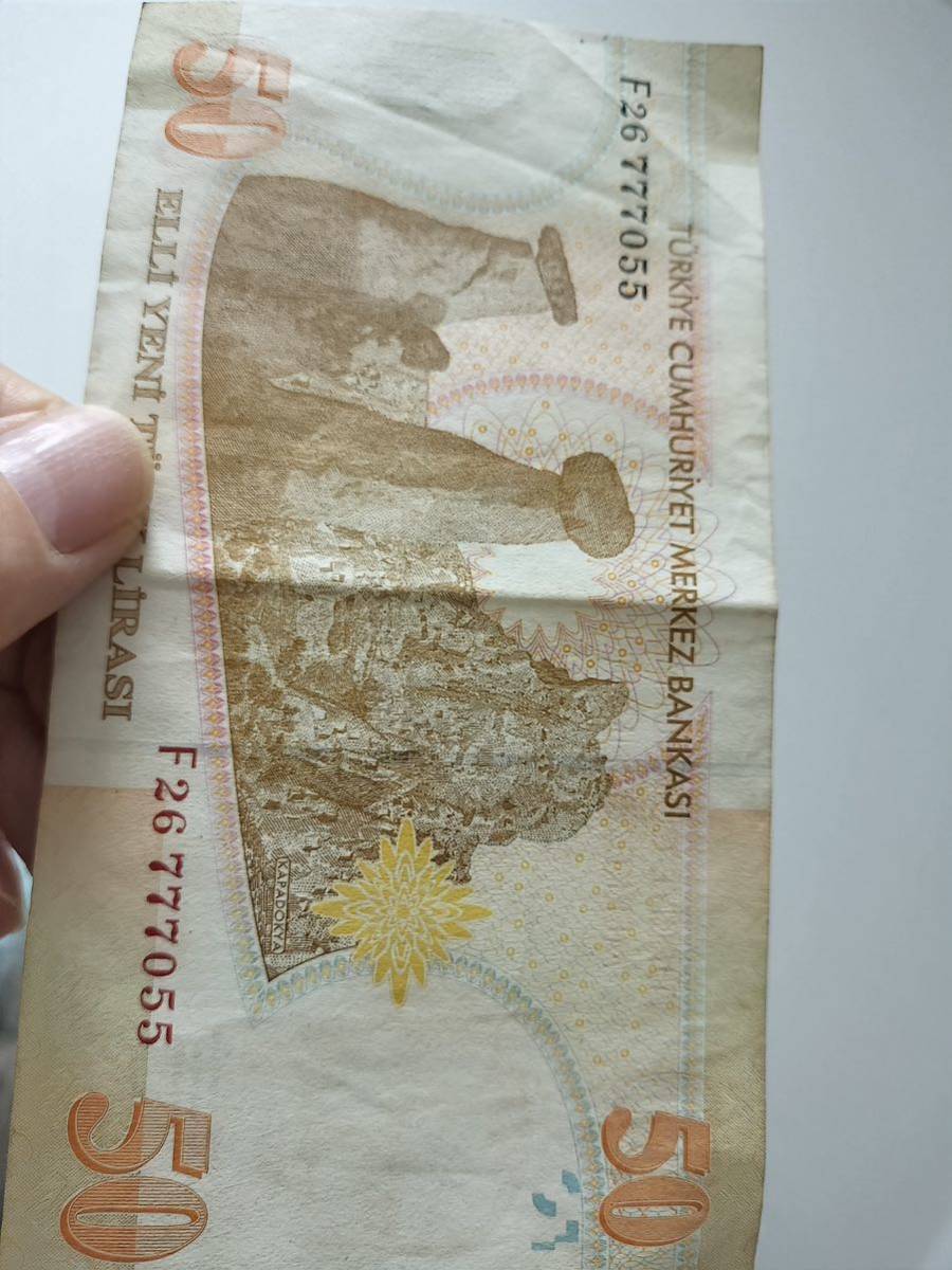 A 1798.トルコ1枚 紙幣 旧紙幣 World Money_画像5