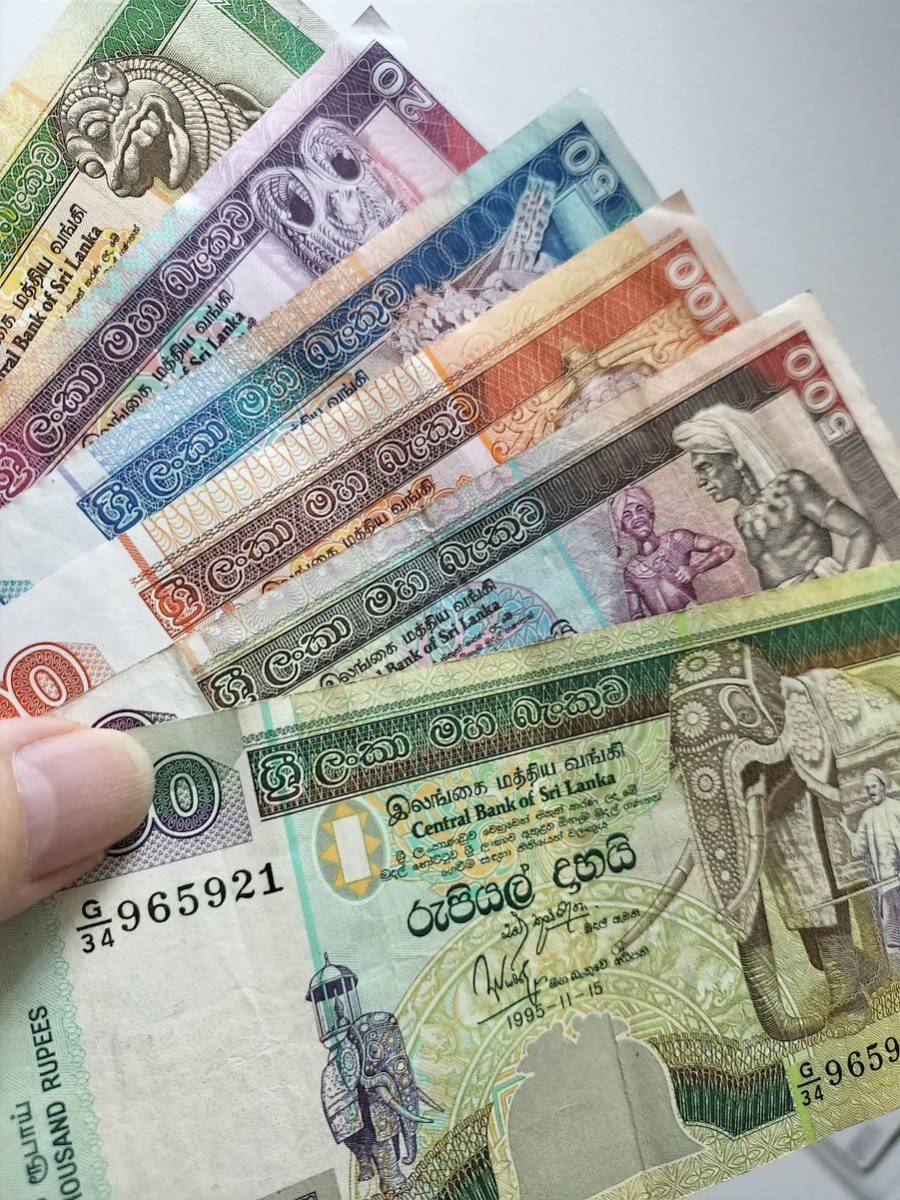 A 2020.スリランカ6種1991~95年紙幣 旧紙幣 外国紙幣の画像10