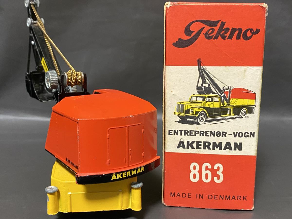 Tekno #863　Entreprenor-Vogn Akerman　　テクノ Scania Vabis スカニア　ヴァビス　ショベル　トラック　オーケルマン　vintage Denmark_作業キャビンは360度回転します
