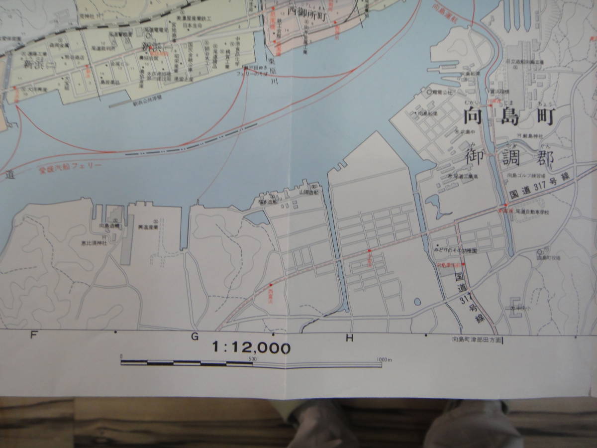 teV-42 Area map city map tail road city 1|12000 S60 back surface ; white map 