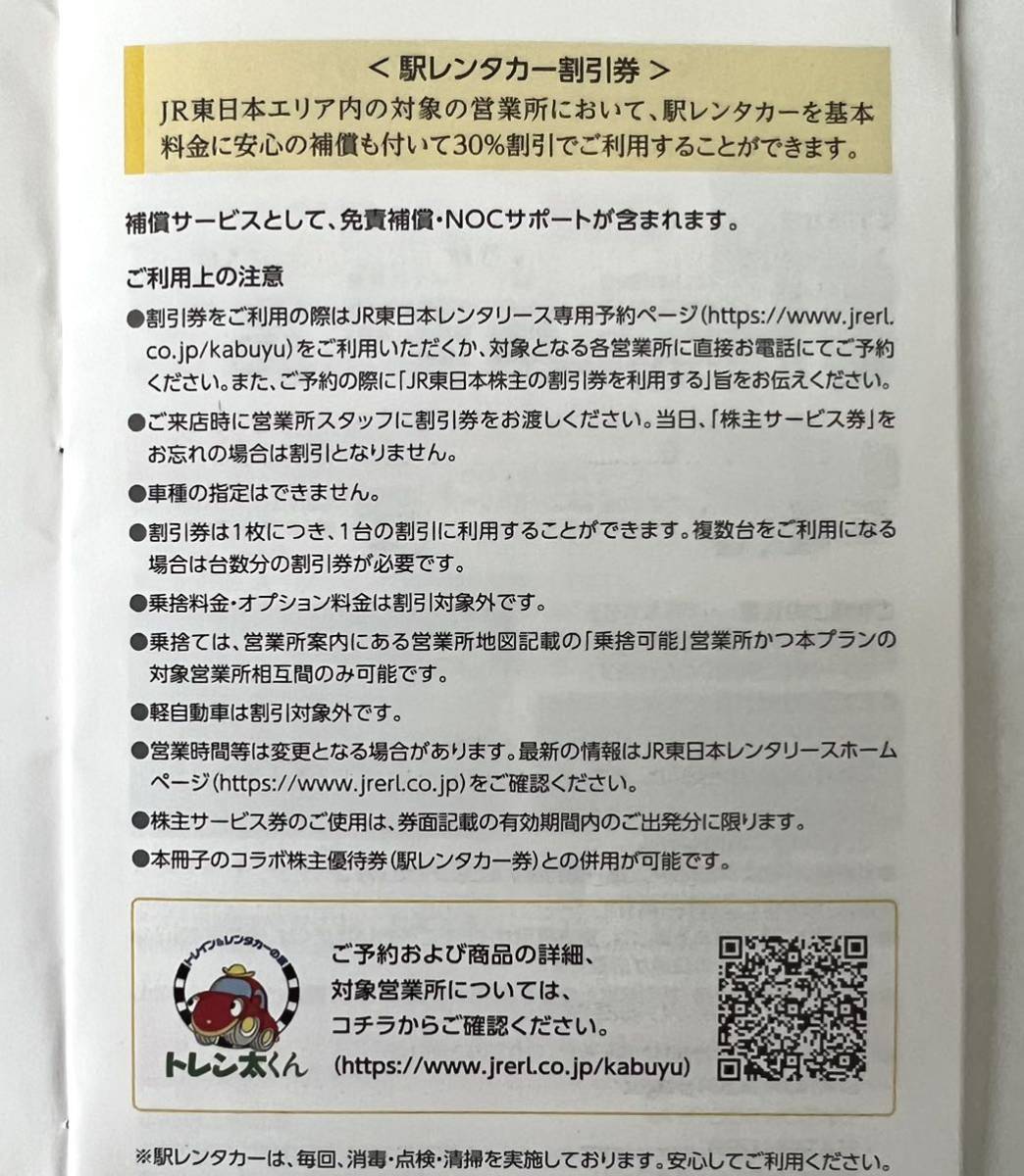 JR東日本株主サービス券 駅レンタカー割引券３枚の画像3