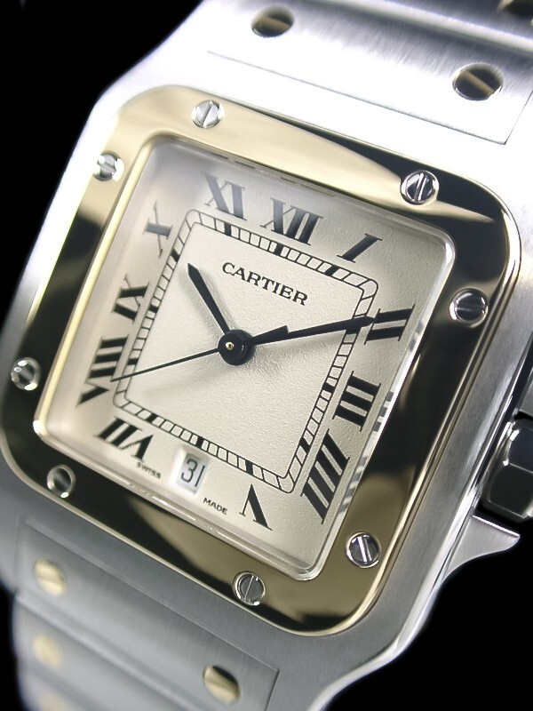 ★極美品 Cartier カルティエ サントスガルベ 18金SS LM 187901 Cal.687 アイボリー 綺麗！★の画像2