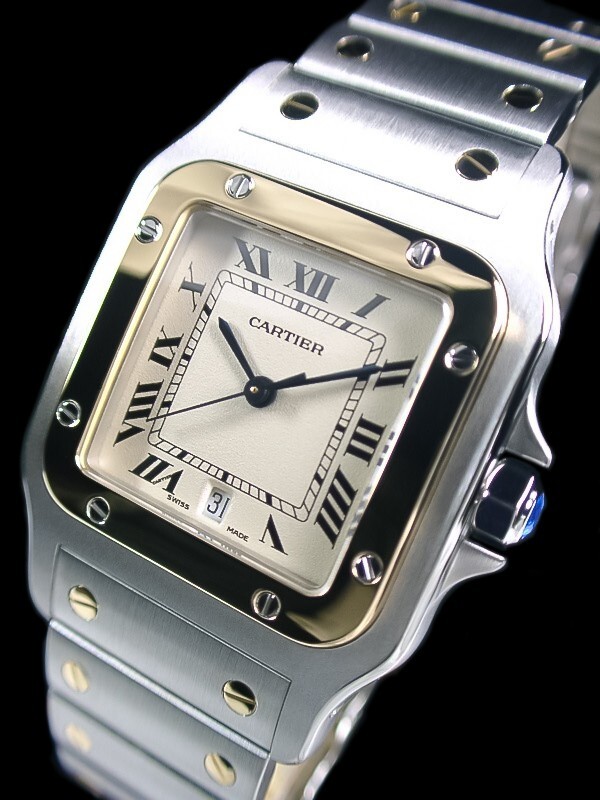 ★極美品 Cartier カルティエ サントスガルベ 18金SS LM 187901 Cal.687 アイボリー 綺麗！★の画像4