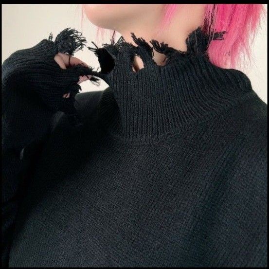 【新品･未開封品】NieR clothing ハイネックDAMAGE UNISEX KNIT