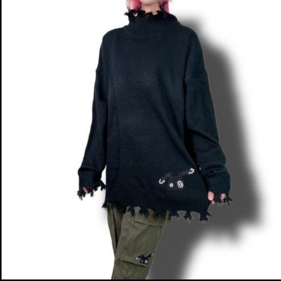 【新品･未開封品】NieR clothing ハイネックDAMAGE UNISEX KNIT