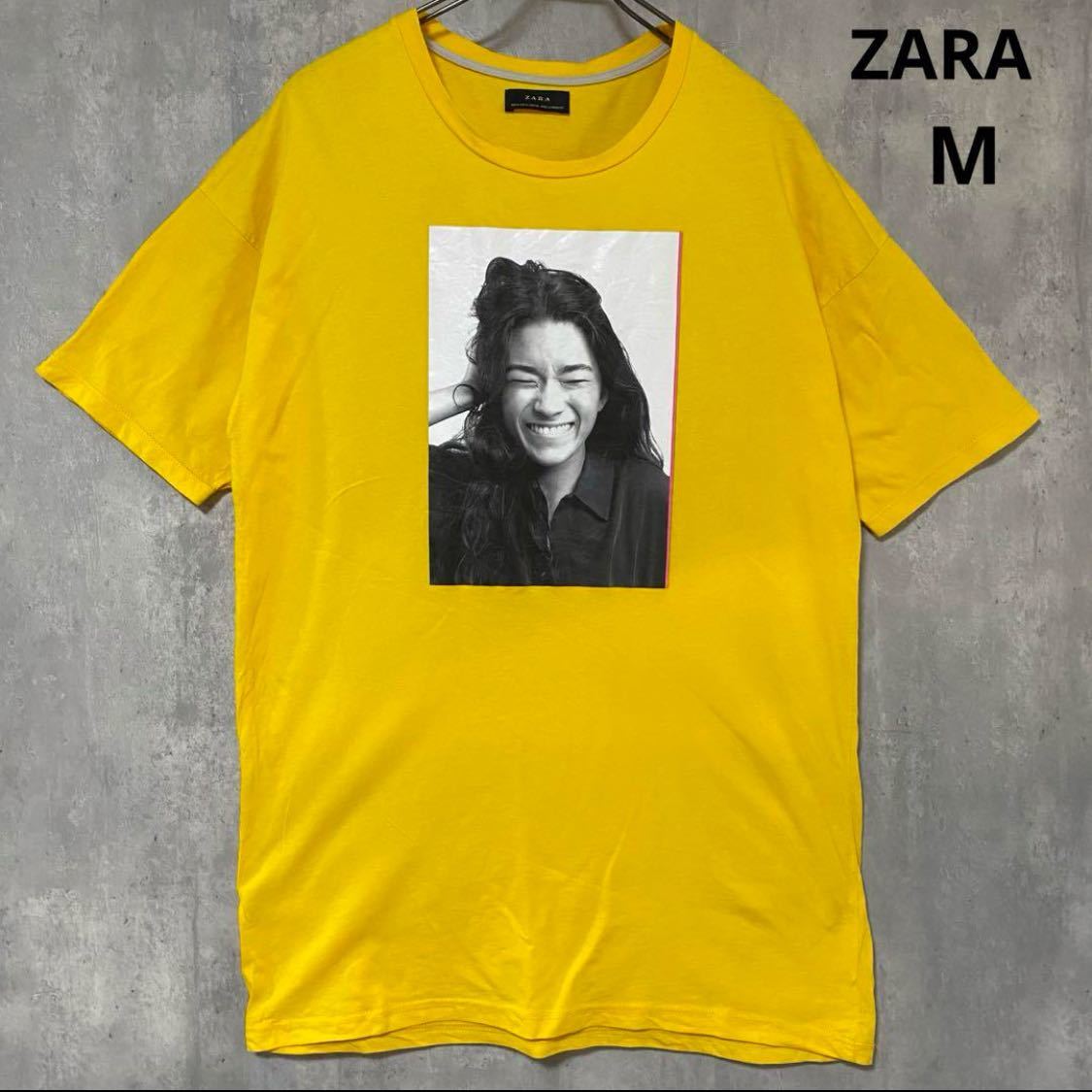 ザラ　ZARA Tシャツ　黄色　M ビッグサイズ