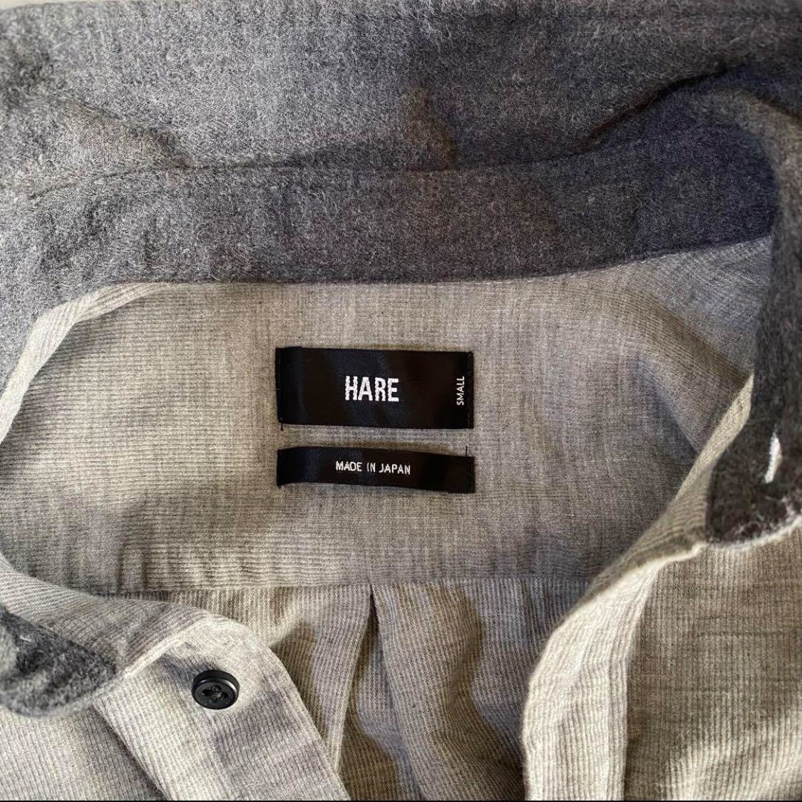 Hare HARE shirt long sleeve shirt cotton S gray 