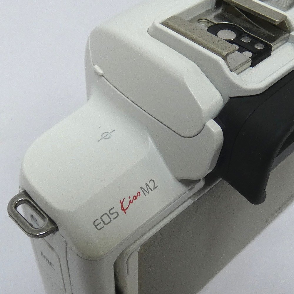 Dz786501 キャノン デジタルカメラ EOS Kiss M2 ダブルズームキット EF-M 55-200mm 15-45mm ホワイト canon 中古・美品_画像6