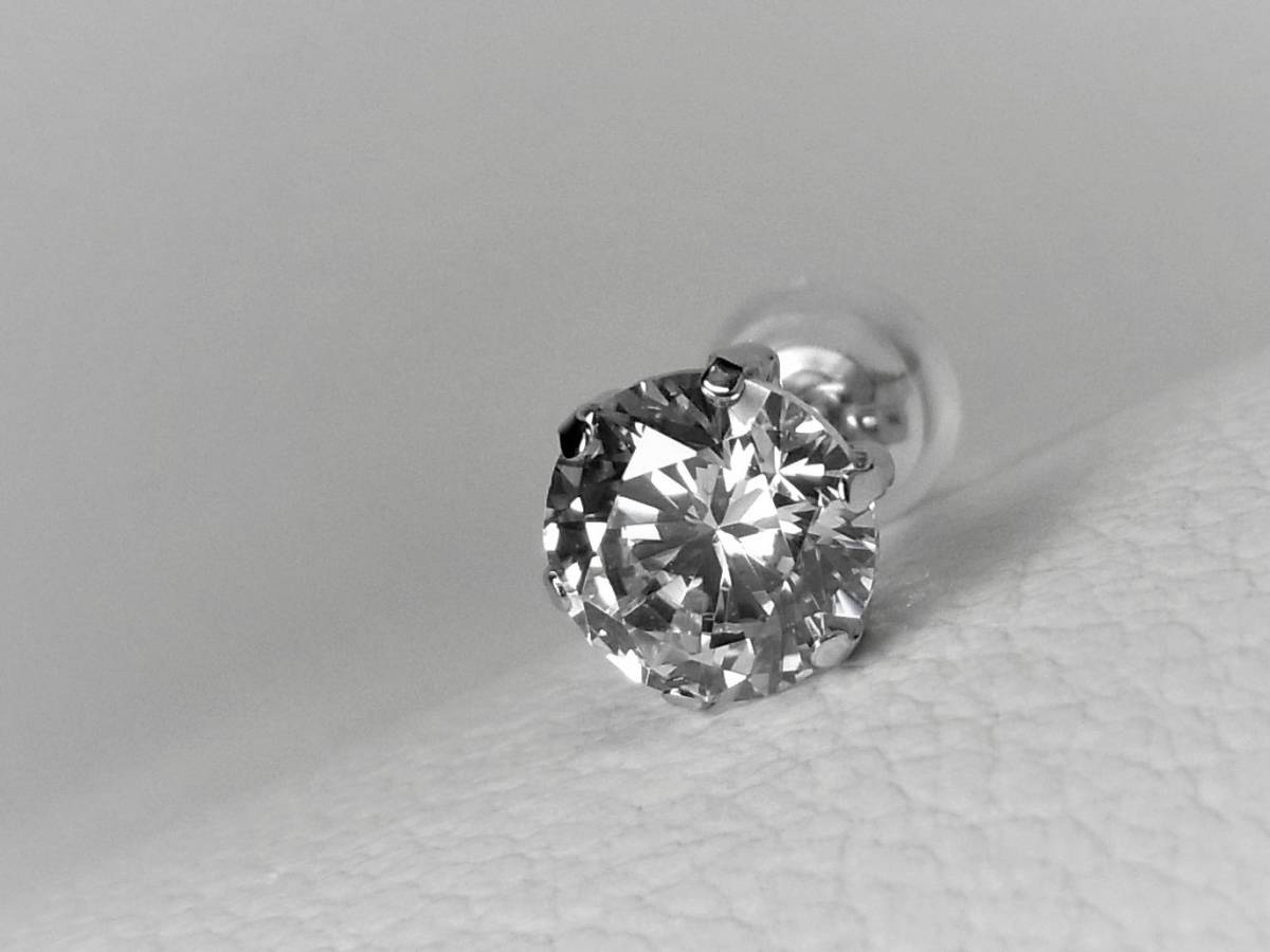 * высокое качество. блеск * 1.18ct платина 900 производства [ высота товар *Pt900] бриллиант серьги [ с одной стороны ] * простой . стандартный популярный 6шт.@ коготь *