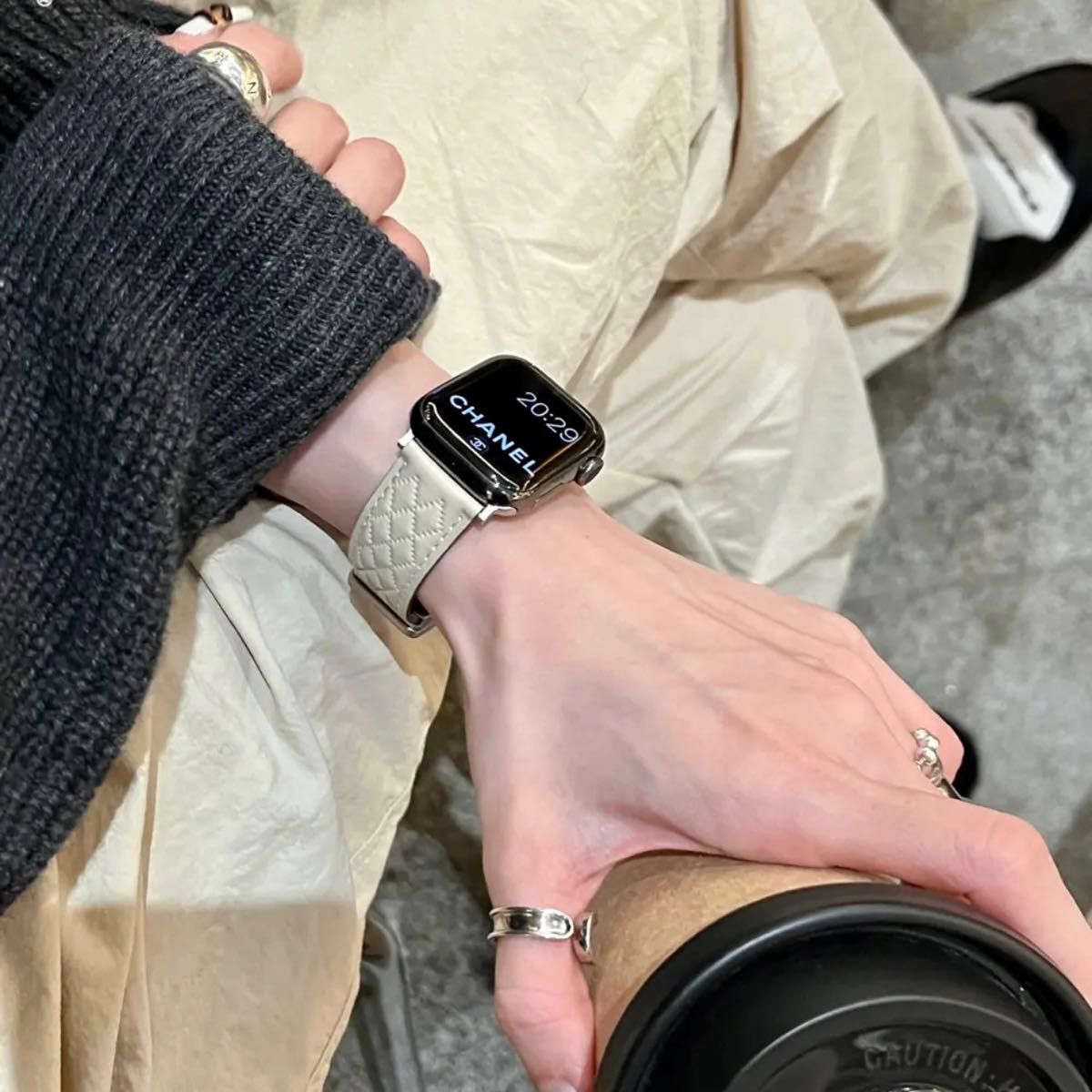 Apple Watch アップルウォッチ 本革ベルト　バンド カバー2点セット