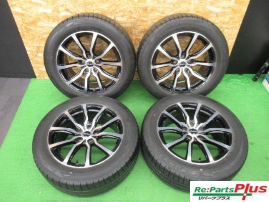 ★2906AMZ　MID　ユーロスピード　18×8.0J 5/114.3 +42　DUNLOP　RV505　235/55R18　夏セット　4本　中古