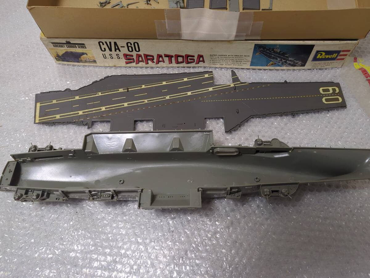 Revell レベル　空母シリーズ　U.S.S.SARATOGA　CVA-60　サラトガ　1/540スケール（ジャンク品）現状品　当時物包装紙付_画像4