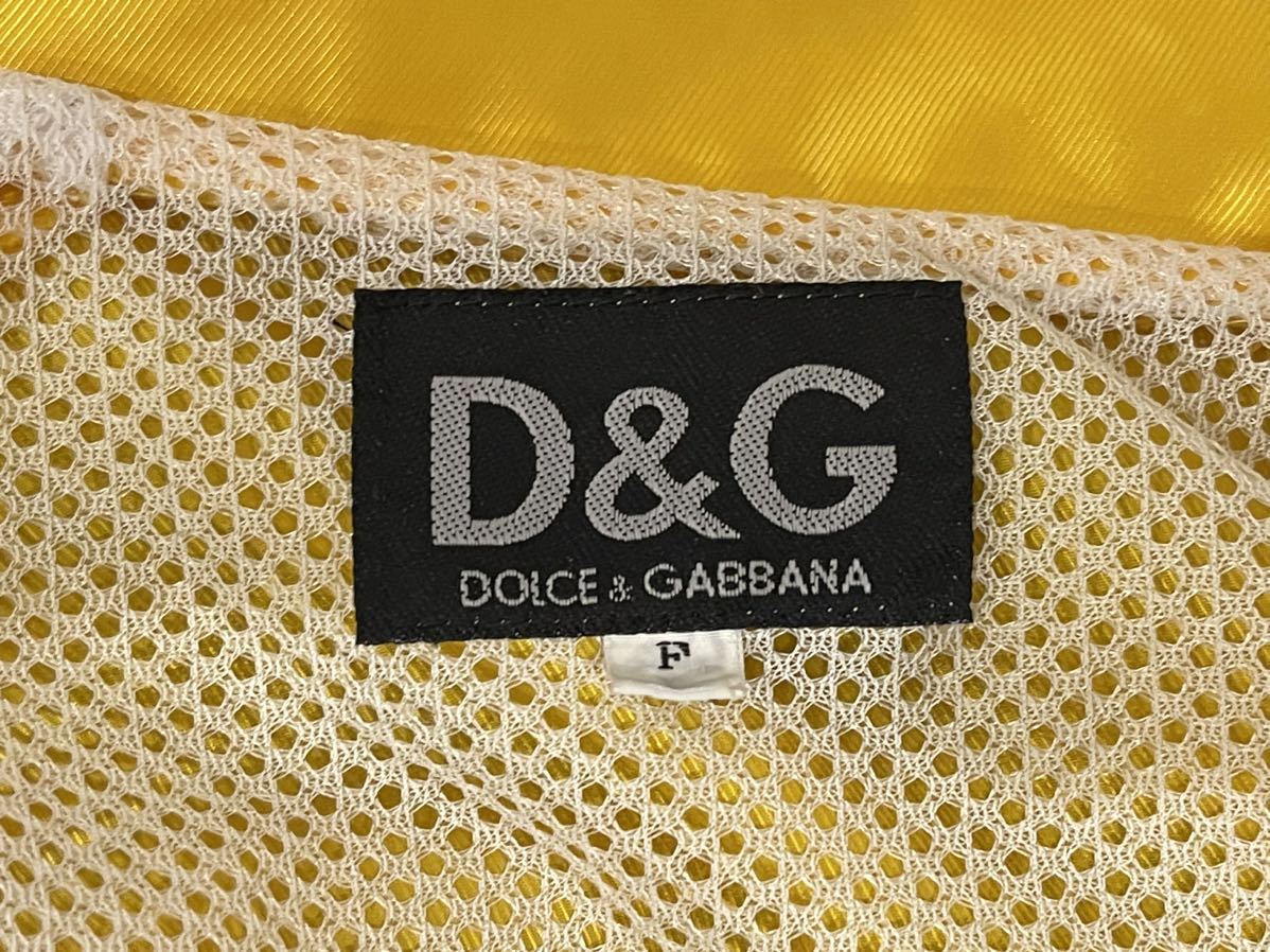 1円スタート D&G ナイロンジャケット イエロー フリーサイズ DOLCE&GABBANA ブルゾン ヴィンテージ メンズ_画像8