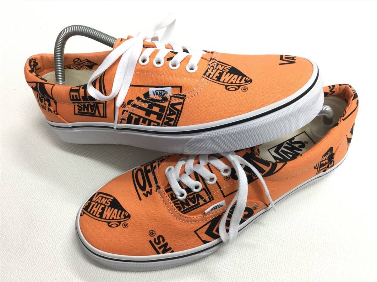 VANS ERA オレンジ系 ロゴ 総柄 US6 (24cm) エラ バンズ アメリカ企画限定!!_画像2