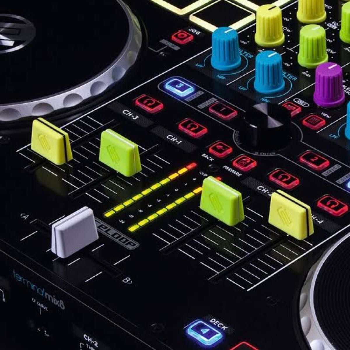 DJコントローラー フェーダー カラー ノブ カスタムパーツ PCDJ DJ機材 楽器 DDJ-flx4 DDJ-400