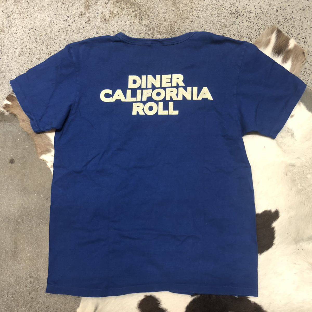 BARNS OUT FITERS 半袖 プリントTシャツ DINER CALIFORNIA ROLL バーンズ 青 ブルー size L_画像2