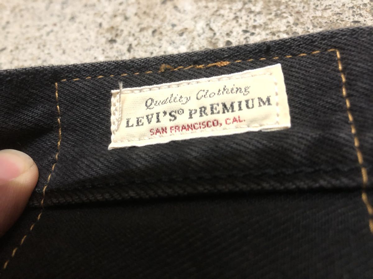 LEVI'S PREMIUM 501 CW-0823 ブラックデニム ジーンズ BIG E ボタンフライ ストレート リーバイス size W30_画像7