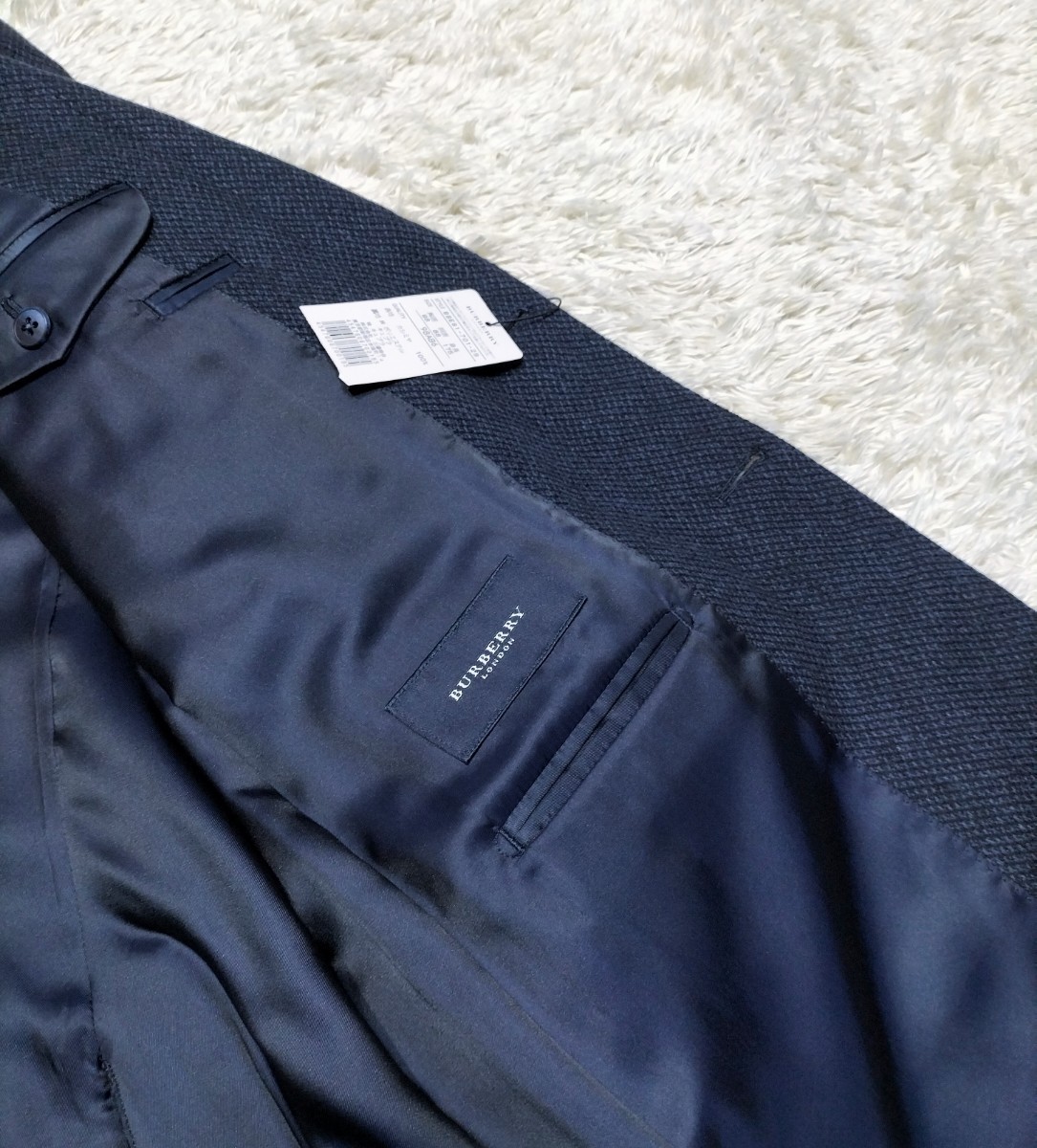 [ unused * cashmere 100%] size AB6 BURBERRY LONDON 2B tailored jacket / dark navy * Burberry London (2141)