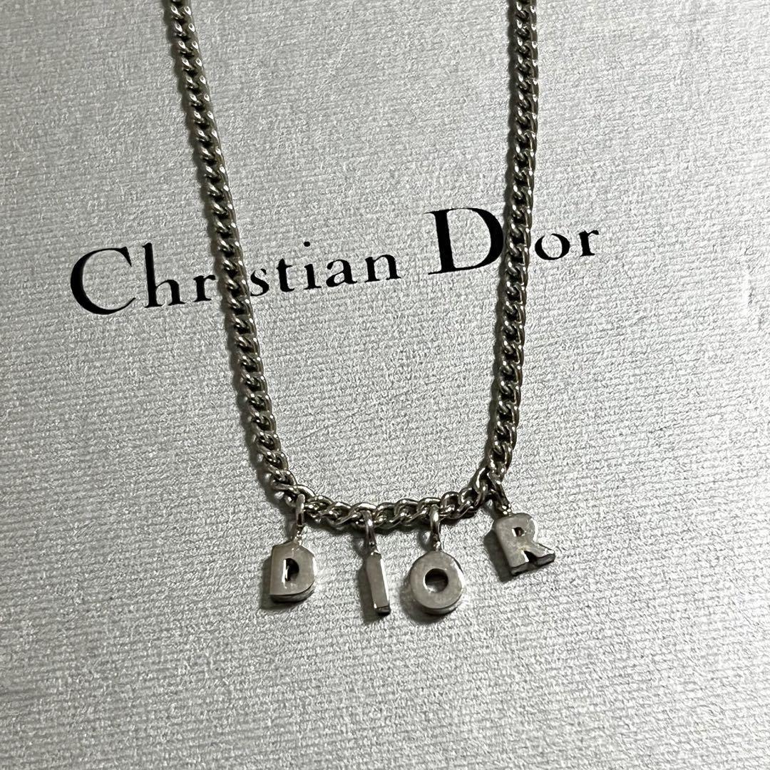 ［極美品］クリスチャンディオール　Christian Dior スウィングロゴ　イニシャル　シルバー　ネックレス