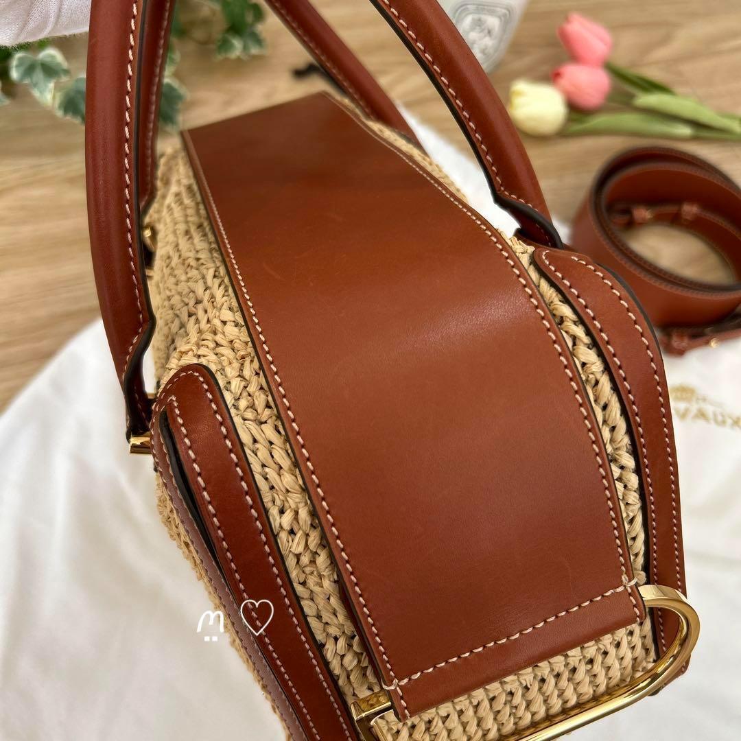 送料無料 DELVAUX デルヴォー クールボックス タン ラフィア かごバッグ ショルダー 送料無料 DELVAUX デルヴォー クールボックス タン ラフィア かごバッグ ショルダー