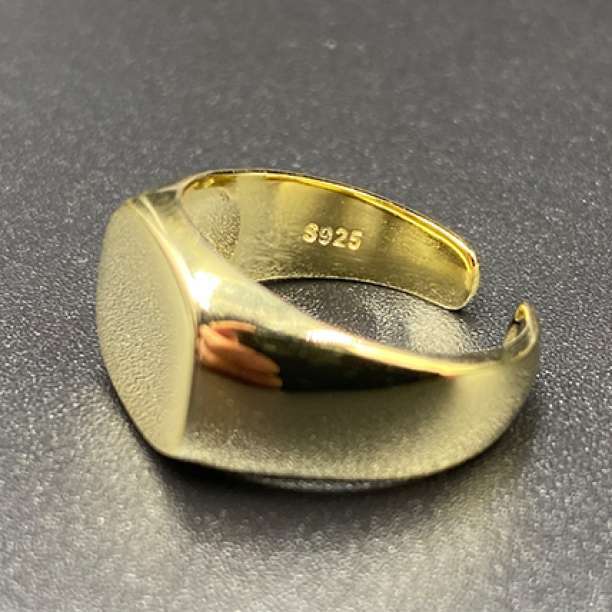 カレッジリング 印台リング 指輪 シルバー925 ゴールド 16A F_画像4