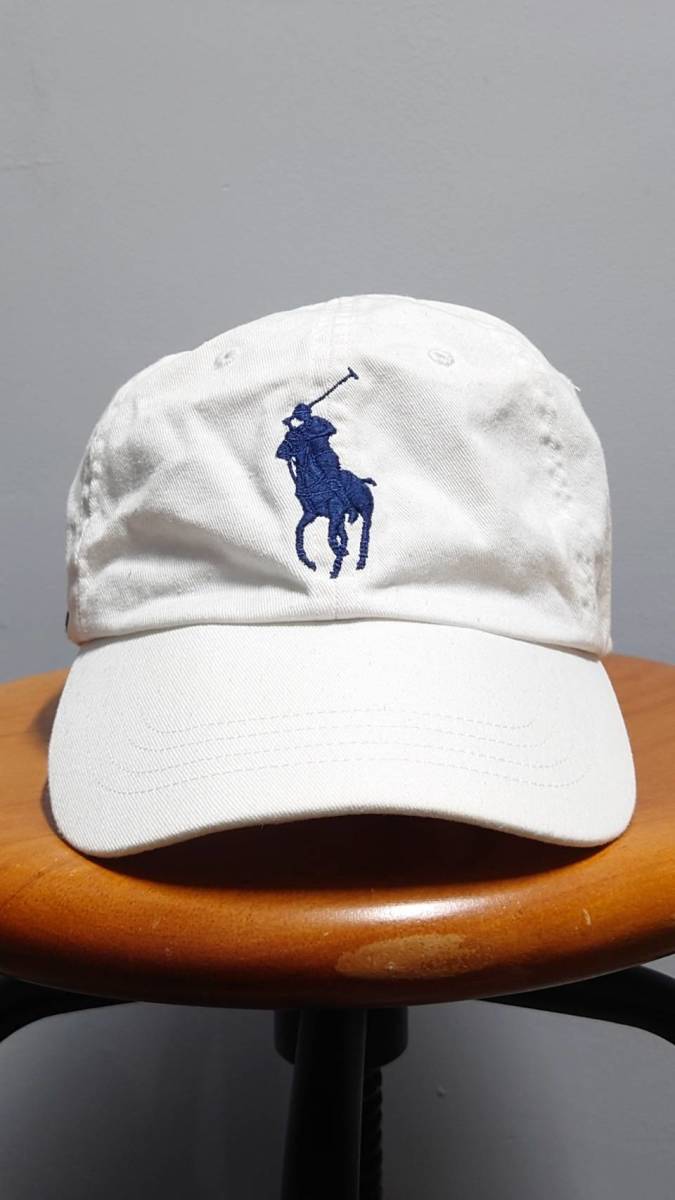 Polo Ralph Lauren ビッグポニー コットンツイル キャップ ホワイト ナンバリング ロゴ刺繍 ラルフローレン 帽子_画像2