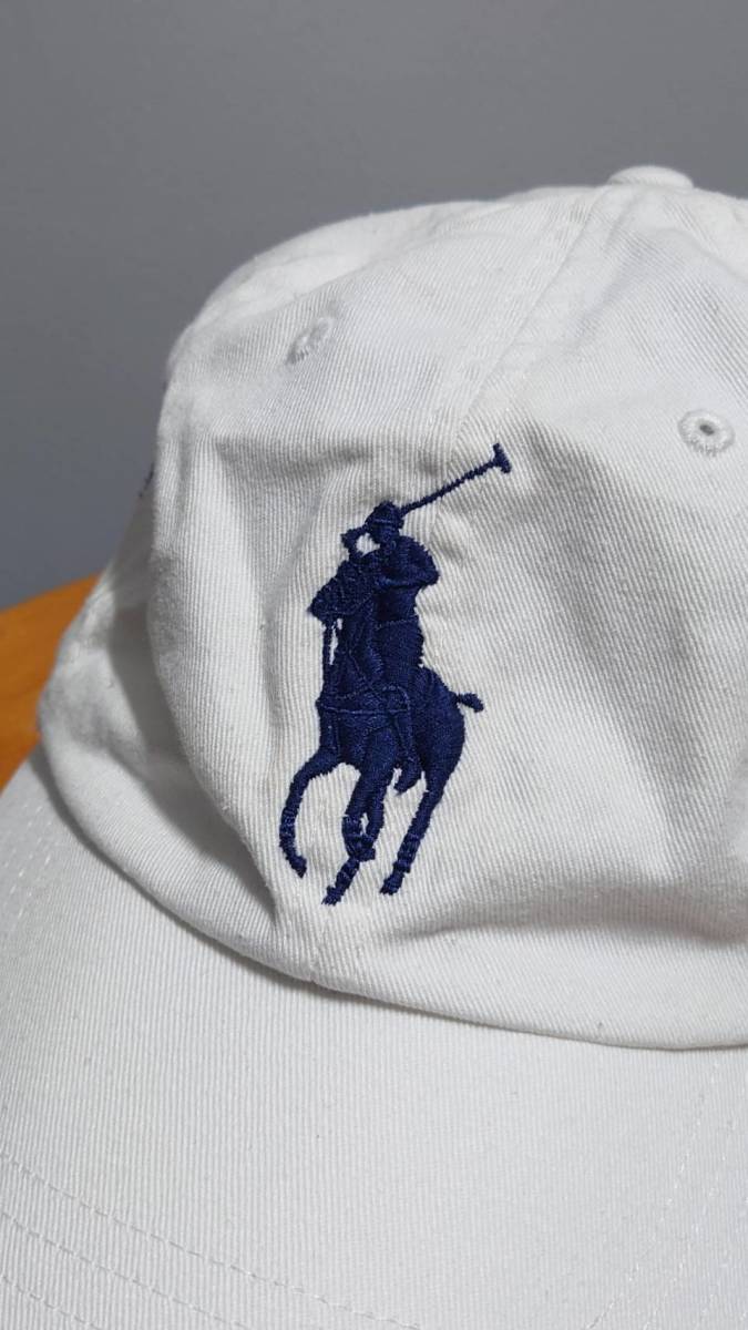 Polo Ralph Lauren ビッグポニー コットンツイル キャップ ホワイト ナンバリング ロゴ刺繍 ラルフローレン 帽子_画像6